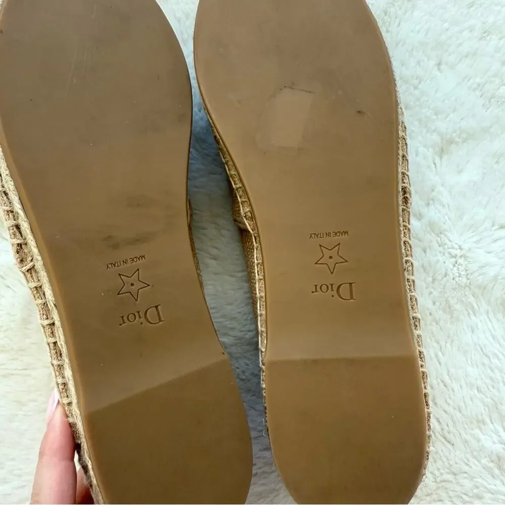 NEW!! Christian Dior Granville Beige Union Espadrilles size 40 EU Retail 850$